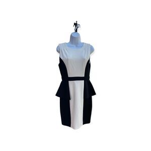 Bisou Bisou Black White Bodycon Business Knee Length Dress Size 4